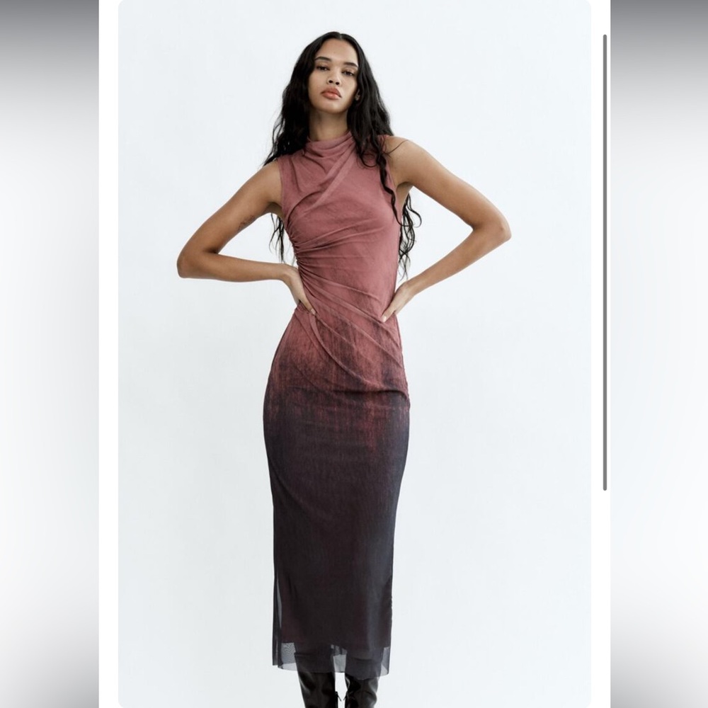 New with tags! Zara print dress with tulle